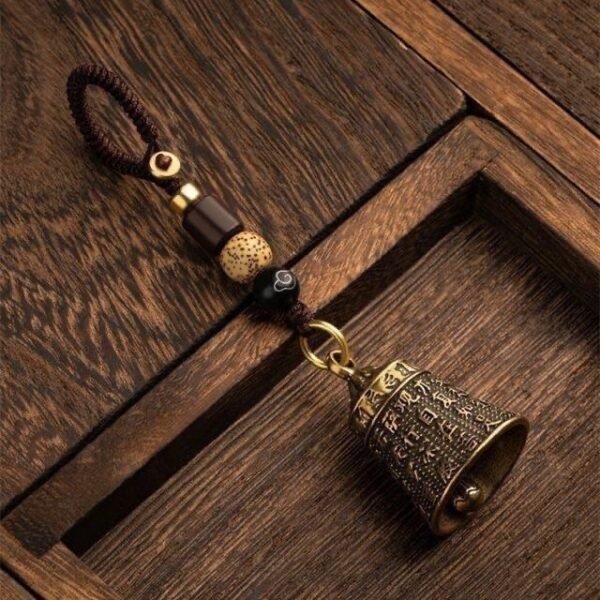 Pure Brass Heart Sutra Bell Keychain Pendant