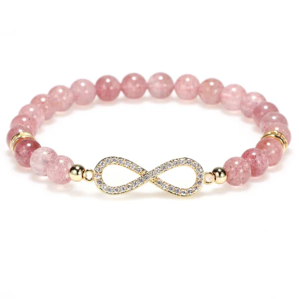 Natural Strawberry Quartz Positivity Healing Bracelet