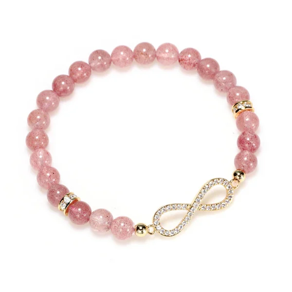 Natural Strawberry Quartz Positivity Healing Bracelet