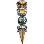 Tibetan Om Mani Padme Hum Buddha Wealth Rotation Necklace Vajra Pendant