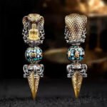 Tibetan Om Mani Padme Hum Buddha Wealth Rotation Necklace Vajra Pendant