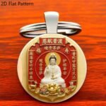 Guanyin Bodhisattva peace pendant keychain, auspicious and exquisite car charm.