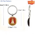 Guanyin Bodhisattva peace pendant keychain, auspicious and exquisite car charm.