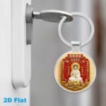 Guanyin Bodhisattva peace pendant keychain, auspicious and exquisite car charm.