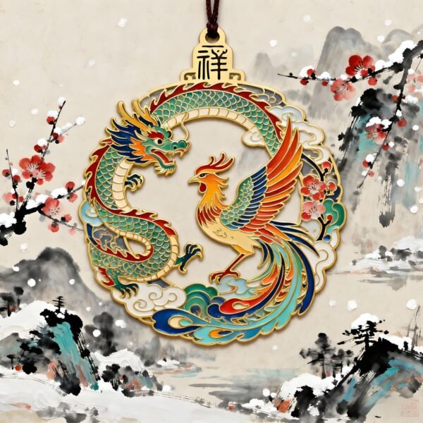 Dragon and Phoenix Auspicious Metal Bookmark, Chinese Style, High-End Cultural and Creative Gift, Suitable for Friends and Teachers