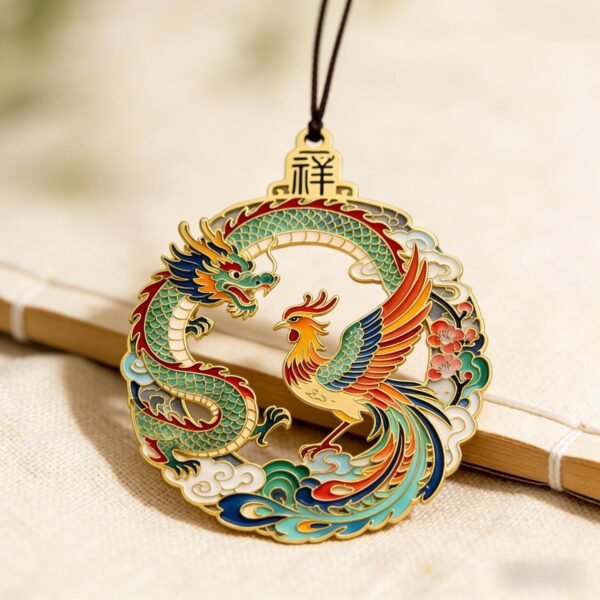 Dragon and Phoenix Auspicious Metal Bookmark, Chinese Style, High-End Cultural and Creative Gift, Suitable for Friends and Teachers