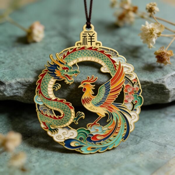 Dragon and Phoenix Auspicious Metal Bookmark, Chinese Style, High-End Cultural and Creative Gift, Suitable for Friends and Teachers